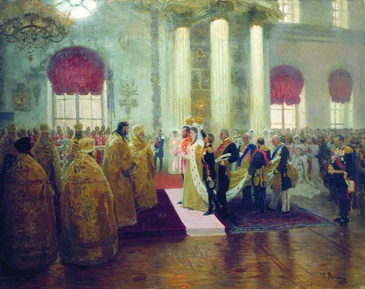 Ilya Repin Wedding of Nicholas II and Alexandra Fyodorovna, oil painting picture